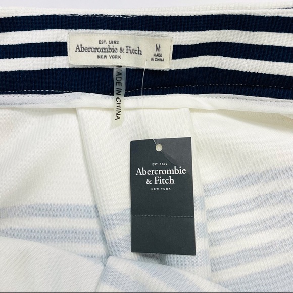 Abercrombie & Fitch Striped and Textured Skirt 22” Long Navy and Ivory Sz Medium - Picture 5 of 7